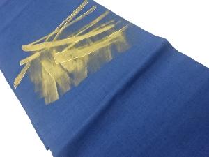手織り紬金彩抽象模様刺繍名古屋帯